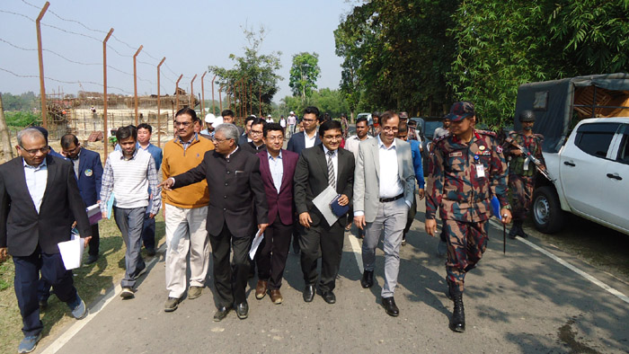 রামগড় মৈত্রী সেতু ও স্থলবন্দরের নির্মাণ কাজ পরিদর্শন