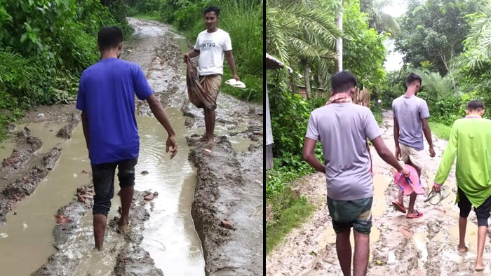 ফরিদপুরে বেহাল চলাচলের দুটি রাস্তা, দুর্ভোগে এলাকাবাসী
