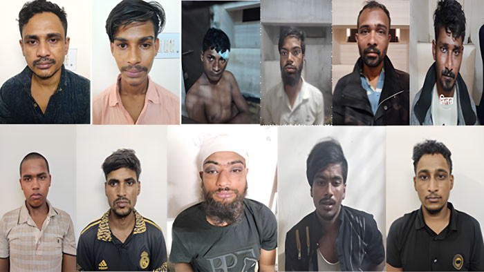 শ্যামপুরে পুলিশের বিশেষ অভিযানে ১৯ মামলার আসামি অনিক পান্নাসহ ১১ ছিনতাইকারী গ্রেফতার