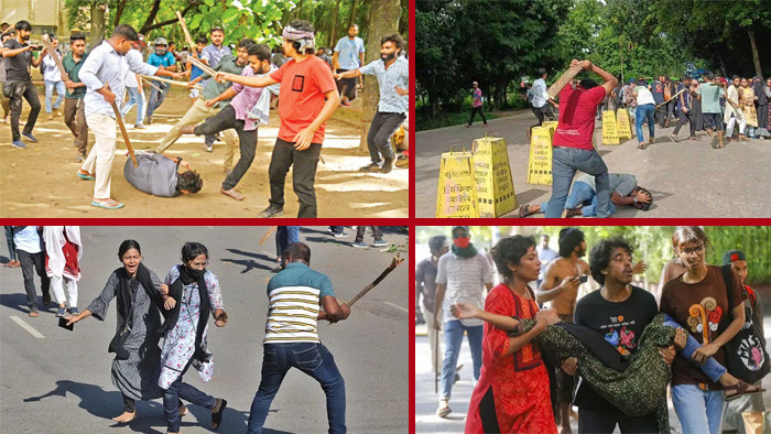 কোটা সংস্কার আন্দোলন: ছাত্রলীগের হামলা, তিন শতাধিক শিক্ষার্থী আহত