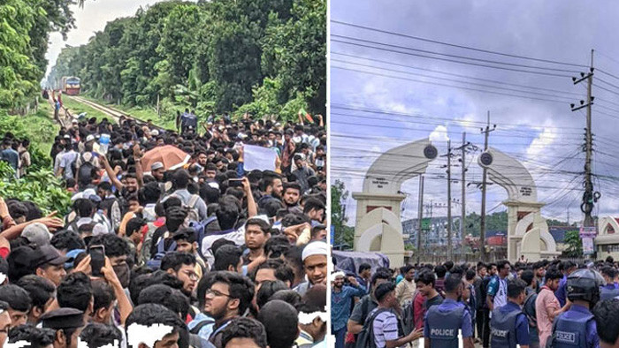 চট্টগ্রামে সড়ক ও রেলপথ অবরোধ শিক্ষার্থীদের