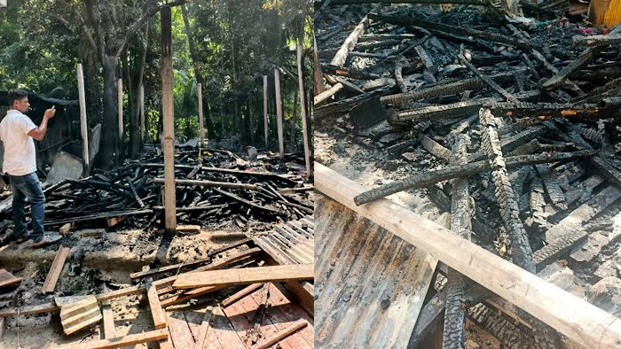 নোয়াখালীতে গ্যাস সিলিন্ডার বিস্ফোরণে ২ ঘর পুড়ে ছাই