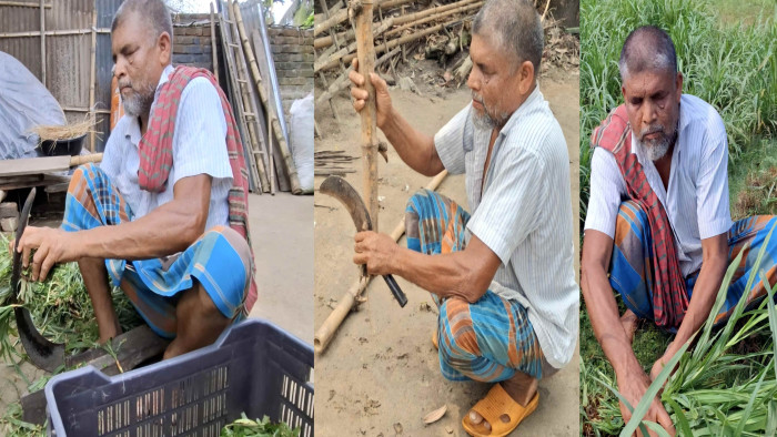 অন্ধত্ব রুখতে পারেনি আরশাদ আলীকে করেন সংসারের সব কাজ