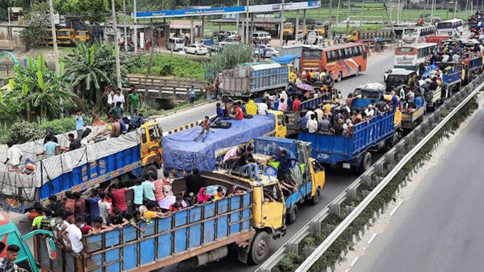 ঢাকা-টাঙ্গাইল-বঙ্গবন্ধু সেতু মহাসড়কে দীর্ঘ যানজট