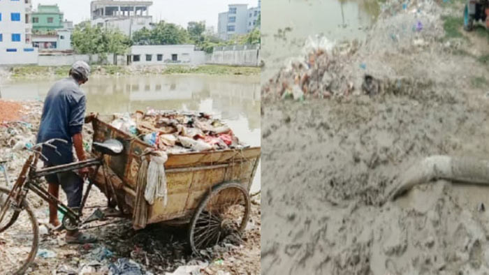 দিনের আলোতে রাসিকী কাউন্সিলরের অভিনব কায়দায় পুকুর হত্যার আয়োজন