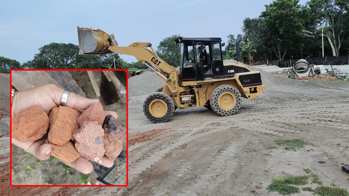 আওয়ামীলীগপন্থী ঠিকাদারের নিম্নমানের সামগ্রী দিয়ে রাস্তা নির্মাণের অভিযোগ