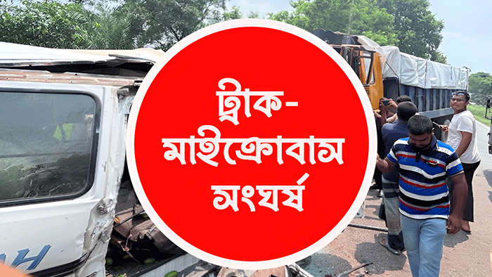 নাটোরে ট্রাক-মাইক্রোবাস সংঘর্ষে নিহত ৬
